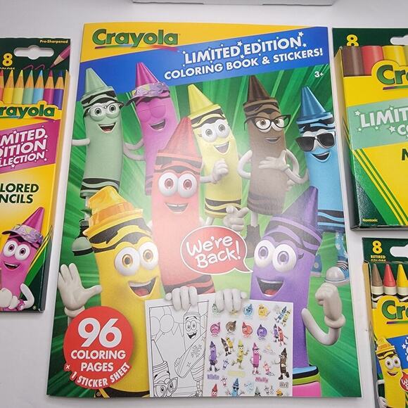 Crayola Limited Edition Crayons Markers Colored Pencils Coloring Book Bundle - Picture 7 of 10